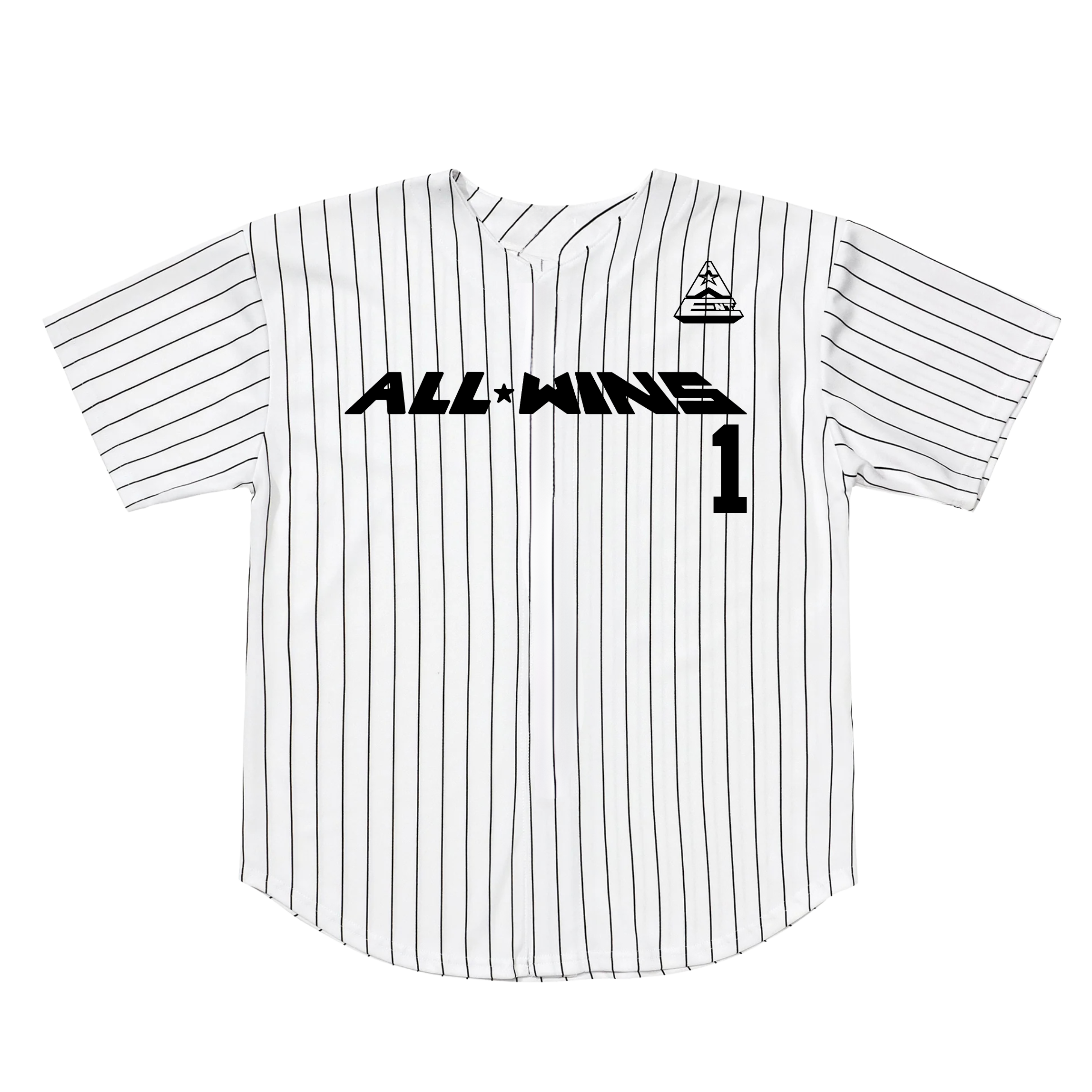 All Wins Striped Baseball Jersey