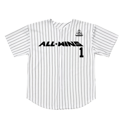 All Wins Striped Baseball Jersey